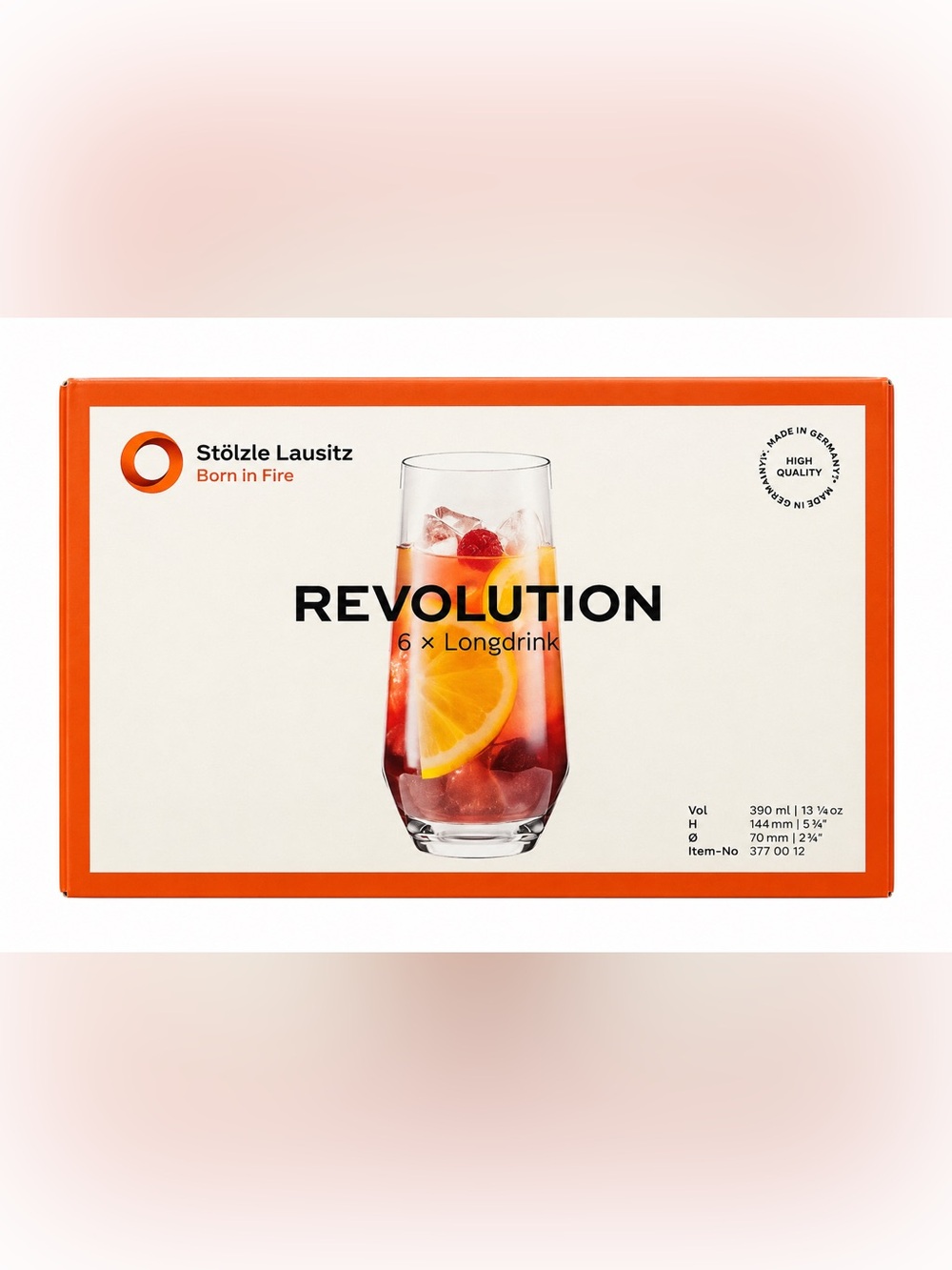 Stolzle Lausitz Revolution Crystal Longdrink Glasses Set of 6